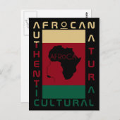 赤緑黒AFRoCAアフロアフリカブラック伝統 ポストカード (正面/裏面)