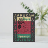 赤緑黒AFRoCAアフロアフリカブラック伝統 ポストカード (スタンド正面)