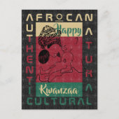 赤緑黒AFRoCAアフロアフリカブラック伝統 ポストカード (正面)