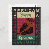 赤緑黒AFRoCAアフロアフリカブラック伝統 ポストカード (正面/裏面)