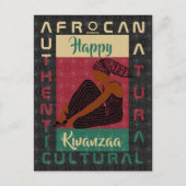 赤緑黒AFRoCAアフロアフリカブラック伝統 ポストカード (正面)