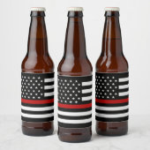 赤線の消防フラグ ビールラベル (ボトル)