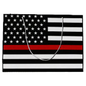 赤線の消防フラグ ラージペーパーバッグ (裏面)