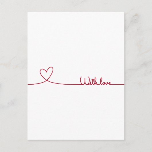 赤線スケッチハート ポストカード (正面)