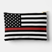 赤線パーソナライズされた細の消防 アクセサリーポーチ (裏面)