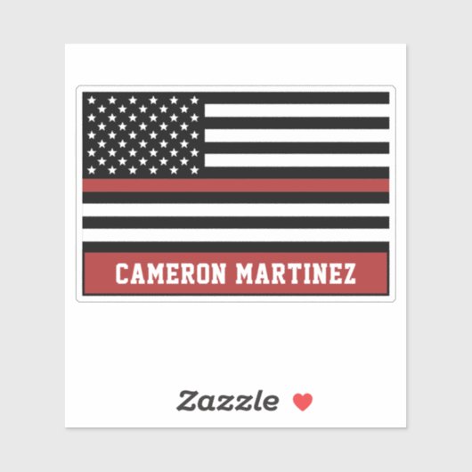 赤線パーソナライズされた細の消防 シール (シート)