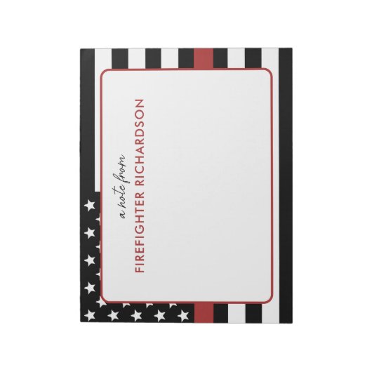 赤線パーソナライズされた細の消防 ノートパッド (回転)