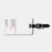 赤線ミニマル白のプレーンモダンプロフェッショナル ラゲッジタグ (正面横)