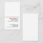 赤線ミニマル白のプレーンモダンプロフェッショナル 名刺 (正面/裏面)