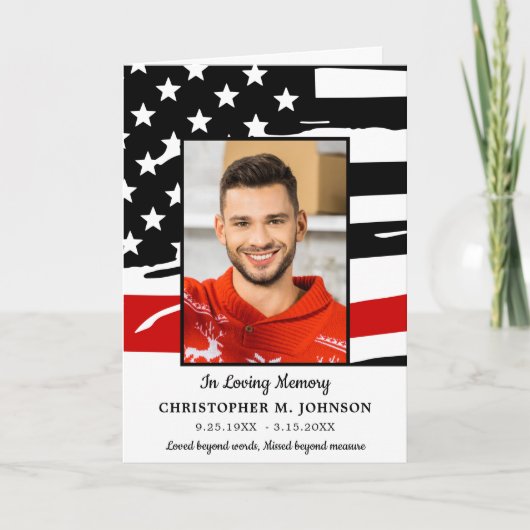 赤線モダン消防の追悼式 サンキューカード (正面)