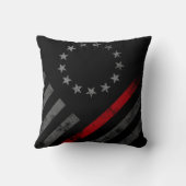 赤線ヴィンテージスタイル米国国旗 クッション (裏面)