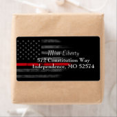 赤線ヴィンテージ米国国旗のラベル ラベル (インサイチュ)