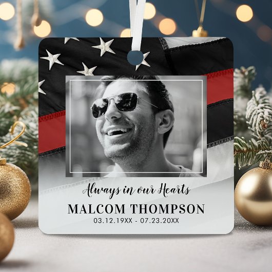 赤線消防写真追悼碑 メタルオーナメント