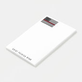 赤線消防士の米国旗の名前4 x 6を薄くして下さい ポストイット (アングル)