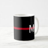 赤線消防士モノグラムの コーヒーマグカップ (正面右)