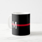 赤線消防士モノグラムの コーヒーマグカップ (正面左)
