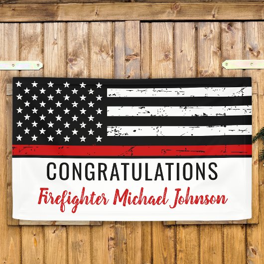 赤線消防士卒業会 横断幕