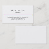 赤線白黒手書き名刺 名刺 (正面/裏面)