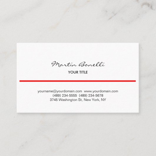 赤線白黒手書き名刺 名刺 (正面)