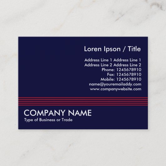 赤線 – ネイビーブルー 名刺 (正面)