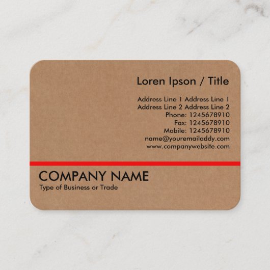 赤線 – 段ボール 名刺 (正面)