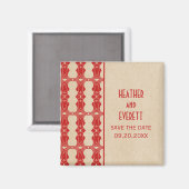 赤縁どアールデコSave the Date Magnet マグネット (正面/裏面)