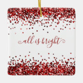 赤縁どグリッターは明るい名前 セラミックオーナメント (正面)