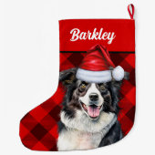 赤縁どバッファローの愛犬の名前でプレイド ラージクリスマスストッキング (裏面)
