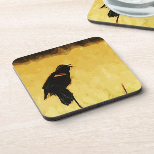 赤翼の黒鳥の歌う抽象芸術 コースター (左側)