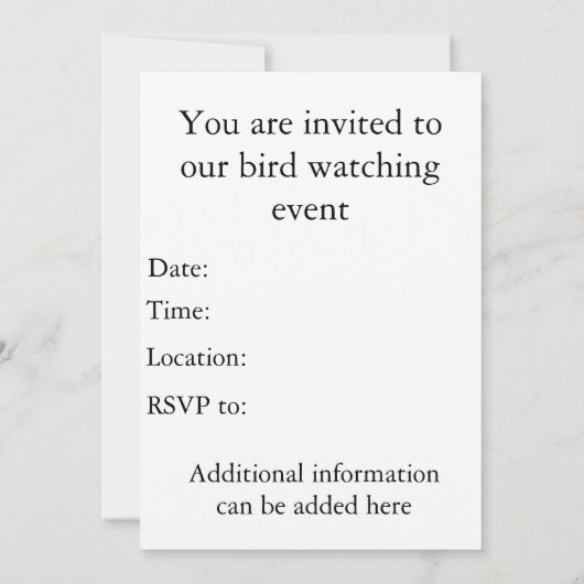 赤翼の黒鳥、ジョン·アウドボン 招待状 (裏面)