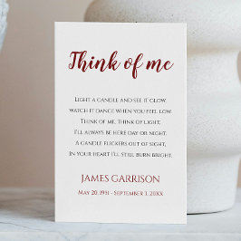 赤考えお祝いのライフ・キャンドル プレイスカード