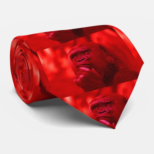 赤考えのゴリラ ネクタイ (ロール)