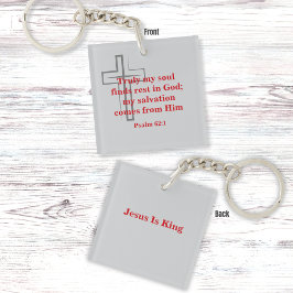 赤聖なる書物、 経典とミニマル灰色クロス キーホルダー