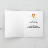 赤背景にクリスマス・スター・ブルー神父 シーズンカード (内部)