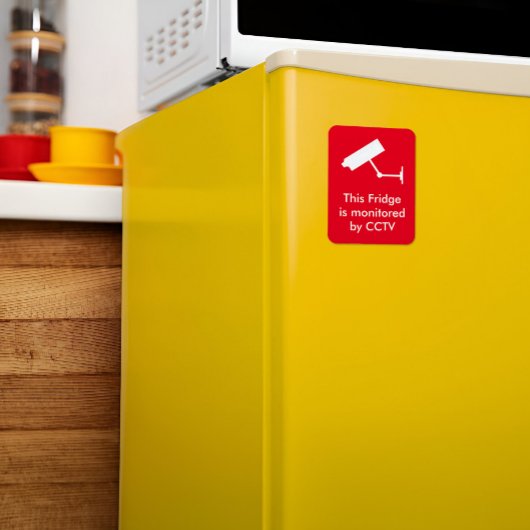 赤背景カメラ監視CCTV冷蔵庫 マグネット