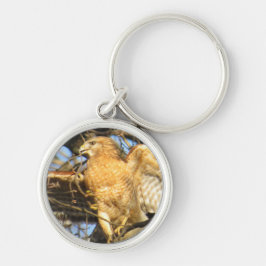 赤背負われたタカのキーホルダー キーホルダー
