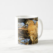 赤背負われたタカのコーヒー・マグ コーヒーマグカップ (正面右)