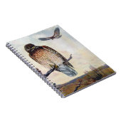 赤背負われたタカのヴィンテージのイラストレーション ノートブック (右側)