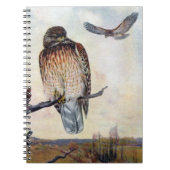 赤背負われたタカのヴィンテージのイラストレーション ノートブック (正面)