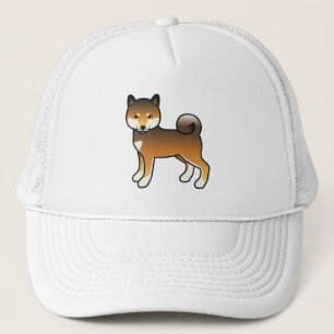 赤胡麻柴犬のかわいいキャラクターイラスト キャップ