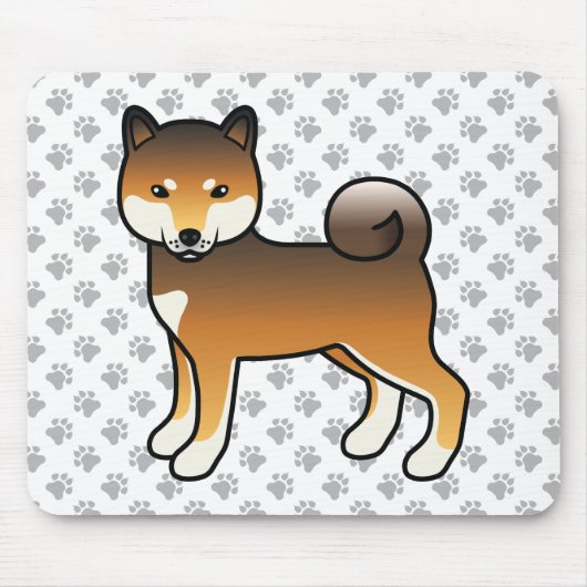 赤胡麻柴犬のキャラクタードッグデザイン マウスパッド (正面)
