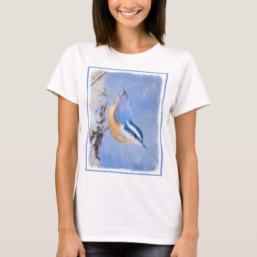 赤胸ヌサッチ絵画のオリジナルバードアート Tシャツ (正面)