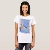 赤胸ヌサッチ絵画のオリジナルバードアート Tシャツ (正面フル)