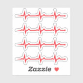 赤脈波ステッカー シール (シート)