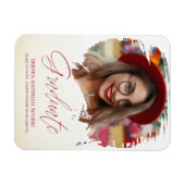 赤脚本お洒落タイポグラフィ卒業学校 マグネット (横)