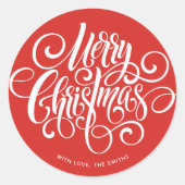 赤脚本ファンシー「メリークリスマス」カスタム ラウンドシール (正面)