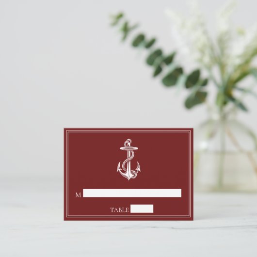 赤航海のいかり結婚座席表 プレイスカード (スタンド正面)