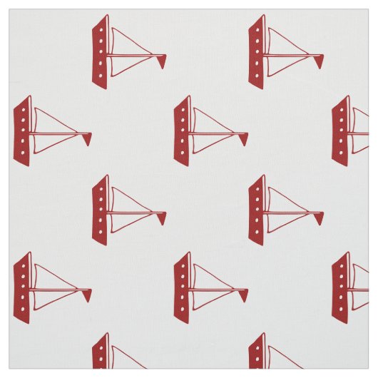 赤航海のい帆船オンホワイト ファブリック (見本)