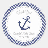 赤航海のちゃんシャワーありがとうステッカー ラウンドシール (正面)