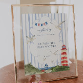 赤航海のちゃんシャワーギフトテーブル標識 ポスター